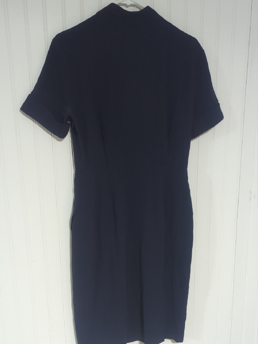 MM.LaFleur Navy Blue Short-Sleeve Wrap Dress - Picture 5 of 5